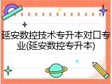 延安数控技术专升本对口专业(延安数控专升本)