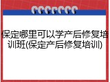 保定哪里可以学产后修复培训班(保定产后修复培训)
