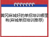 黄冈麻城好的单招培训哪里有(麻城单招培训推荐)