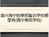 嘉兴海宁的单招集训学校哪里有(海宁单招学校)