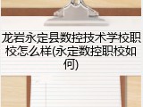 龙岩永定县数控技术学校职校怎么样(永定数控职校如何)