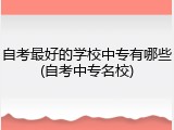 自考最好的学校中专有哪些(自考中专名校)