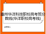 惠州华洋科技职校高考班分数线(华洋职校高考线)