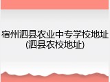 宿州泗县农业中专学校地址(泗县农校地址)