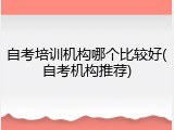 自考培训机构哪个比较好(自考机构推荐)