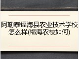 阿勒泰福海县农业技术学校怎么样(福海农校如何)
