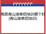 南昌青山湖单招培训哪个好(青山湖单招培训)
