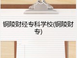 铜陵财经专科学校(铜陵财专)