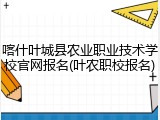 喀什叶城县农业职业技术学校官网报名(叶农职校报名)