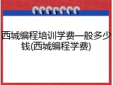 西城编程培训学费一般多少钱(西城编程学费)