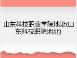山东科技职业学院地址(山东科技职院地址)