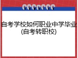自考学校如何职业中学毕业(自考转职校)