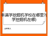 丰满学挖掘机学校在哪里?(学挖掘机在哪)