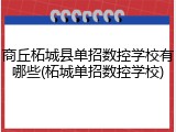 商丘柘城县单招数控学校有哪些(柘城单招数控学校)