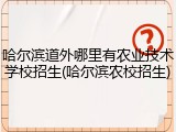 哈尔滨道外哪里有农业技术学校招生(哈尔滨农校招生)