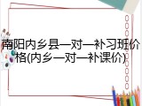 南阳内乡县一对一补习班价格(内乡一对一补课价)