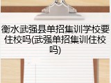 衡水武强县单招集训学校要住校吗(武强单招集训住校吗)