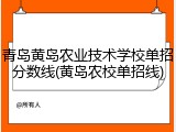 青岛黄岛农业技术学校单招分数线(黄岛农校单招线)