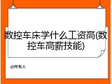 数控车床学什么工资高(数控车高薪技能)