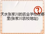 天水张家川的农业学校在哪里(张家川农校地址)