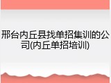 邢台内丘县找单招集训的公司(内丘单招培训)