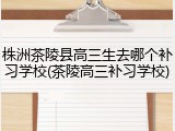 株洲茶陵县高三生去哪个补习学校(茶陵高三补习学校)