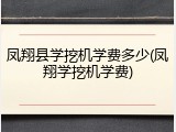 凤翔县学挖机学费多少(凤翔学挖机学费)