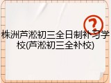 株洲芦淞初三全日制补习学校(芦淞初三全补校)