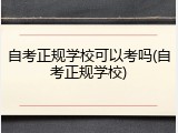 自考正规学校可以考吗(自考正规学校)