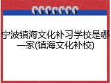 宁波镇海文化补习学校是哪一家(镇海文化补校)