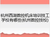 杭州西湖数控机床培训技工学校有哪些(杭州数控技校)