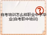 自考培训怎么样职业中学毕业(自考职中培训)
