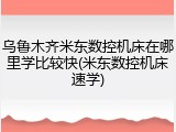 乌鲁木齐米东数控机床在哪里学比较快(米东数控机床速学)