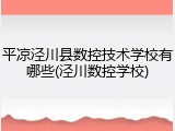 平凉泾川县数控技术学校有哪些(泾川数控学校)