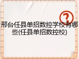 邢台任县单招数控学校有哪些(任县单招数控校)