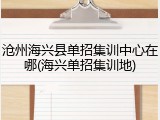 沧州海兴县单招集训中心在哪(海兴单招集训地)
