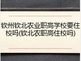 钦州钦北农业职高学校要住校吗(钦北农职高住校吗)