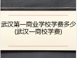 武汉第一商业学校学费多少(武汉一商校学费)
