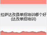 拉萨达孜县单招培训哪个好(达孜单招培训)
