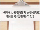 中专升大专是自考好还是成考(自考成考哪个好)