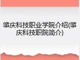 肇庆科技职业学院介绍(肇庆科技职院简介)