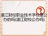 湛江财经职业技术学校是公办的吗(湛江财校公办吗)