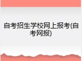自考招生学校网上报考(自考网报)