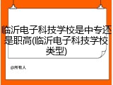 临沂电子科技学校是中专还是职高(临沂电子科技学校类型)