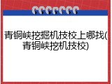 青铜峡挖掘机技校上哪找(青铜峡挖机技校)