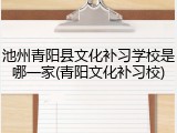 池州青阳县文化补习学校是哪一家(青阳文化补习校)