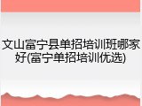 文山富宁县单招培训班哪家好(富宁单招培训优选)