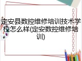 定安县数控维修培训技术学校怎么样(定安数控维修培训)