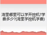 湾里哪里可以学开挖机?学费多少?(湾里学挖机学费)