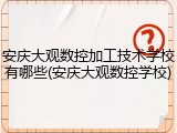 安庆大观数控加工技术学校有哪些(安庆大观数控学校)
